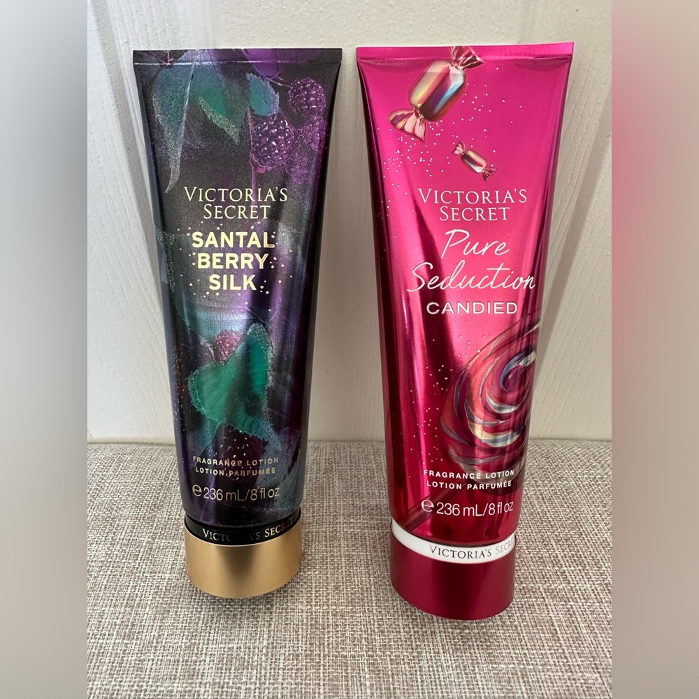 Victoria's Secret Santal Berry Silk and Pure Seduction Candied Fragrance Lotion